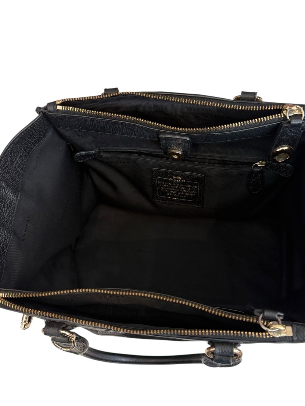 Coach Crosby Black and Grey Metallic Patchwork Leather Tote Bucket-Purse - Picture 12 of 16